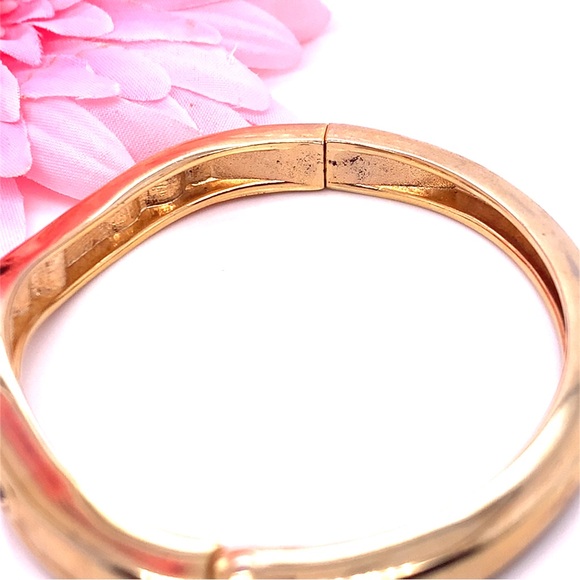 Gold Bangle with Black Accents - Picture 6 of 7